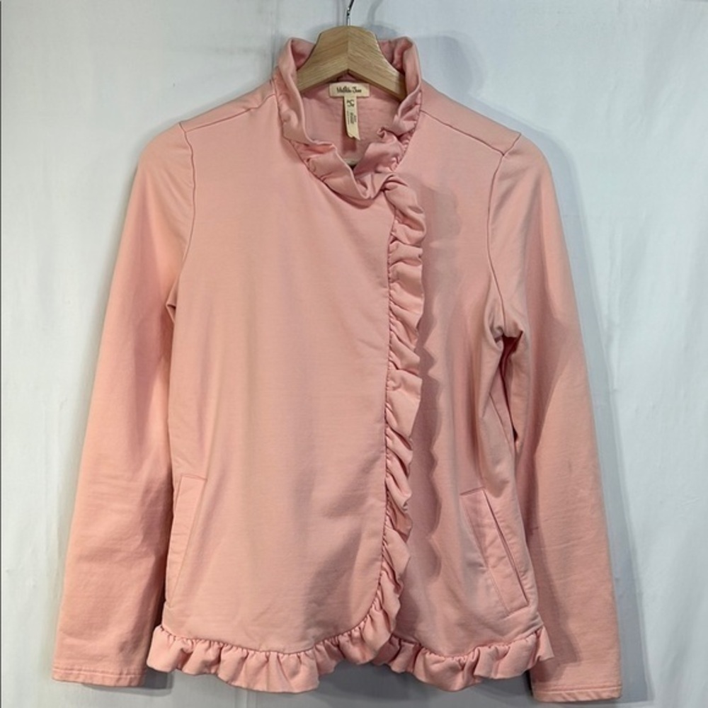 🦭Matilda Jane knit Pink Ruffle Blazer with Stand-Up Collar